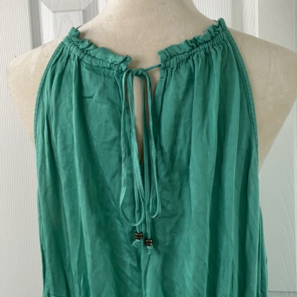 Knox Rose Green Ombré Tiered Midi Dress A-Line Halter Tie Back Women's size XXL - Picture 8 of 16